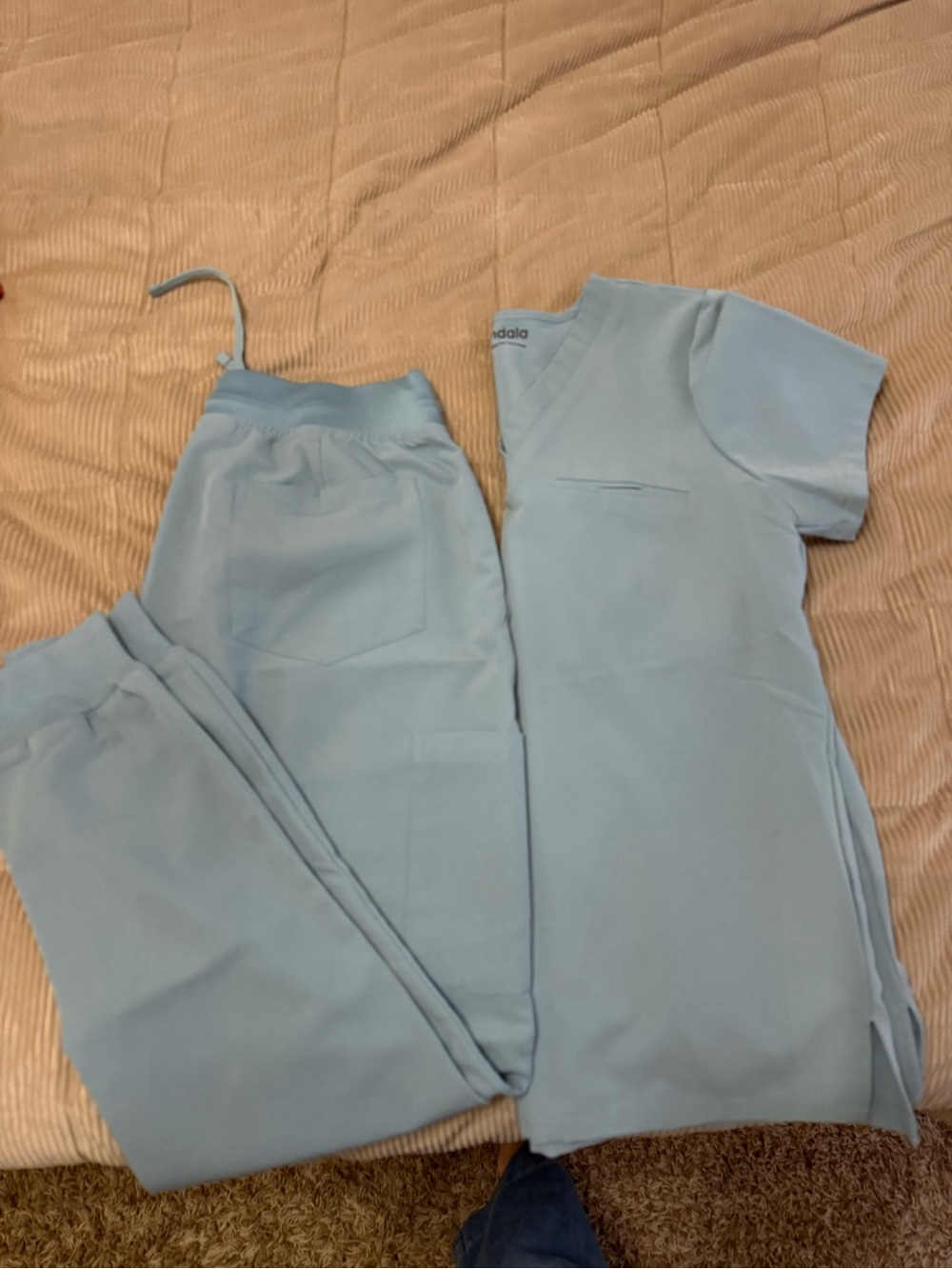 Mandala Light Blue-gray (Tourmaline) Jogger and one pocket top - Small